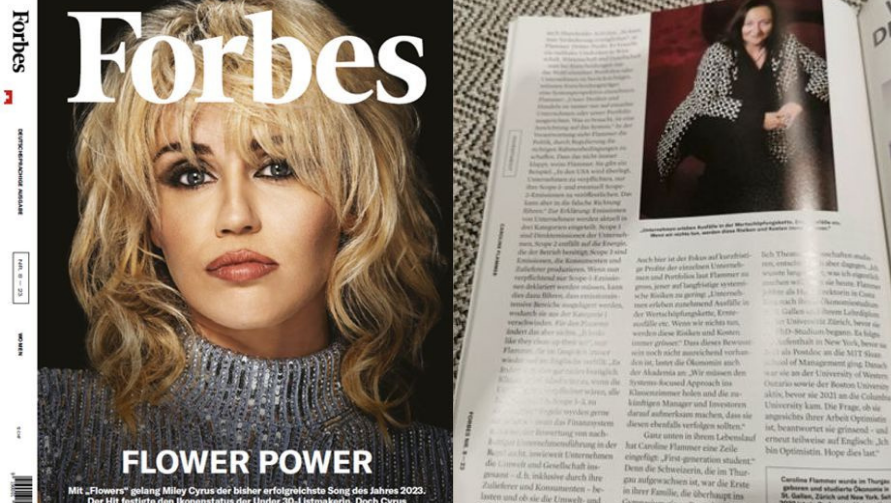 Caroline Flammer is featured in Forbes