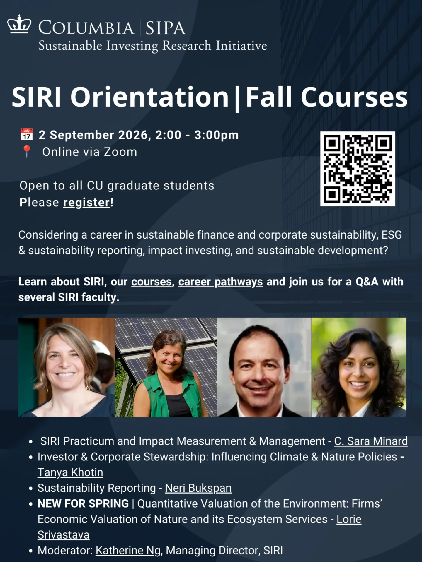 SIRI Orientation Fall Courses