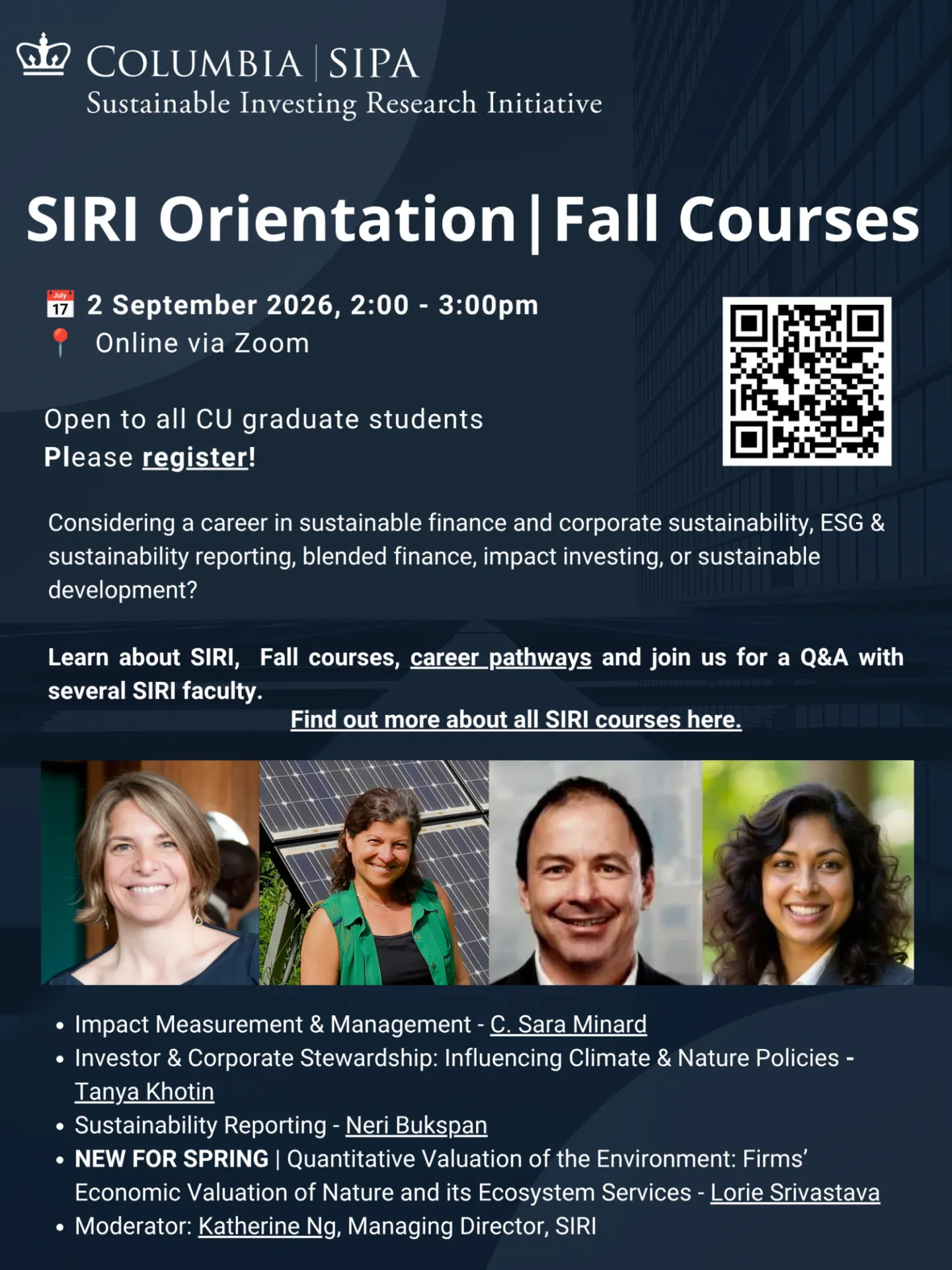SIRI Orientation Fall Courses 2026