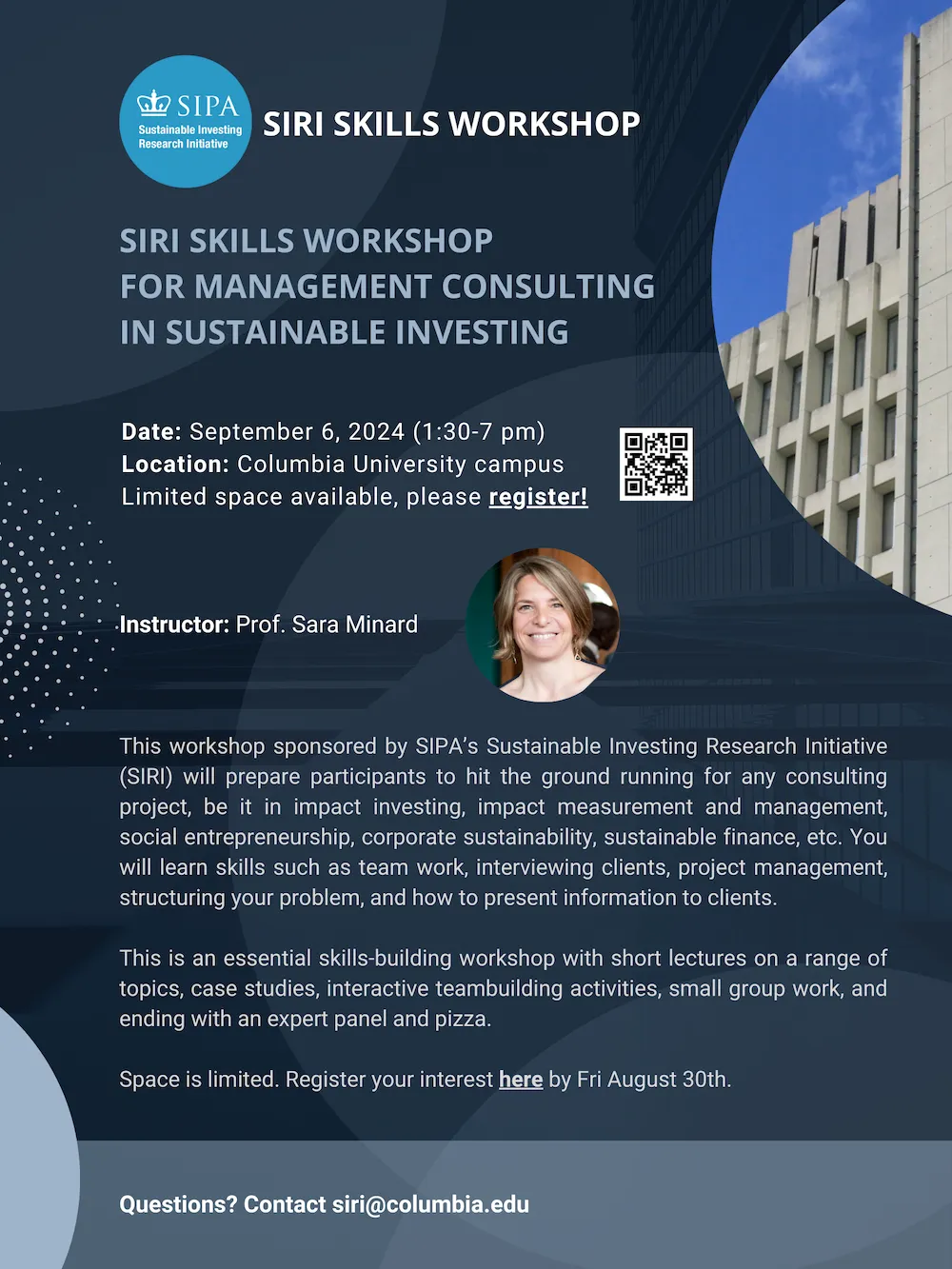 SIRI Skills Workshop for Management Consulting in Sustainable Investing
