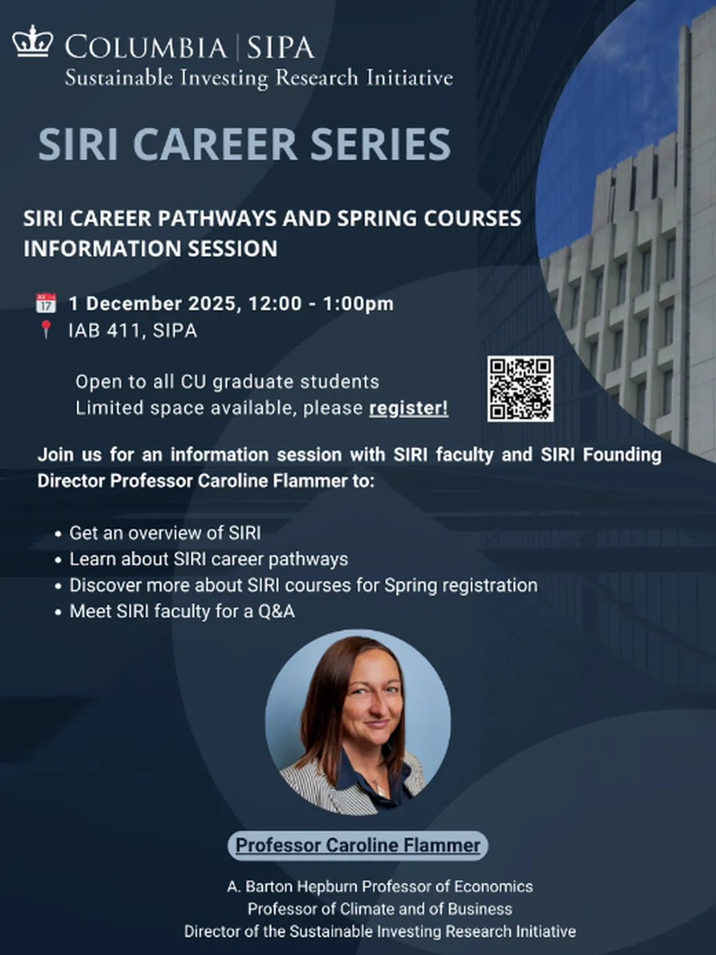 SIRI Career Series - SIRI Career Pathways and Spring Courses Information Session