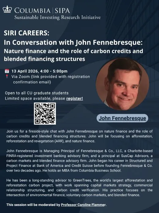 In Conversation with John Fennebresque: Nature finance and the role of carbon credits and blended financing structures       