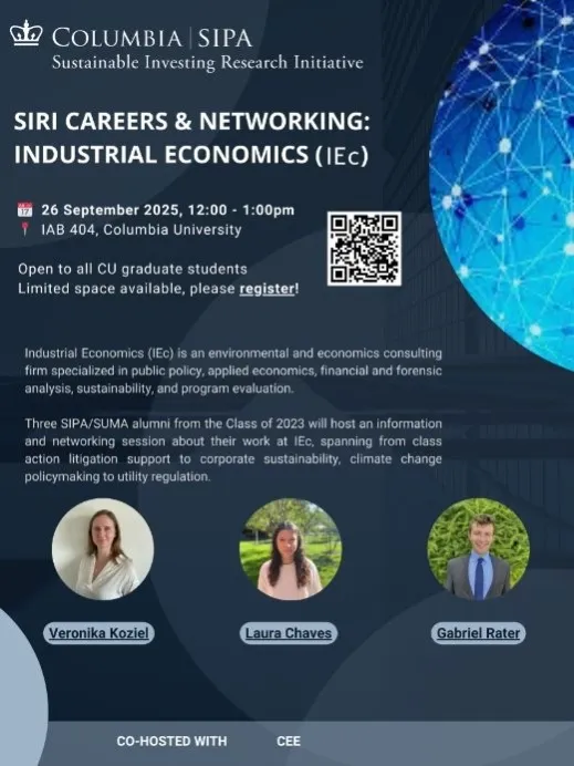SIRI Careers & Networking: Industrial Economics (IEc)