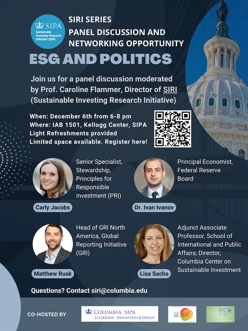 Panel discussion on ESG and Politics